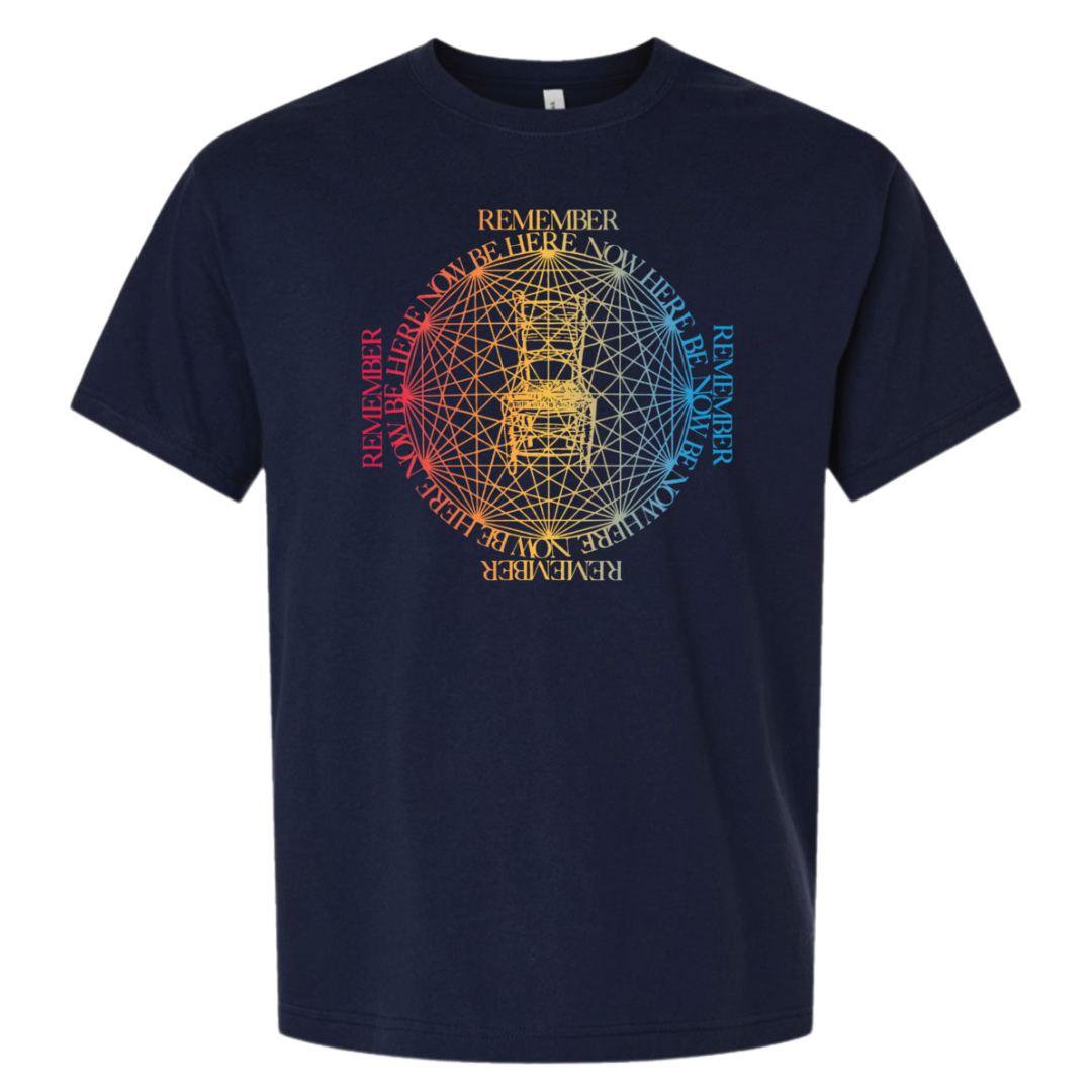 Rainbow Be Here Now Book Cover Tee