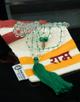 Clear Quartz and Malachite Gemstone Mala (108 beads + 1 bindu)