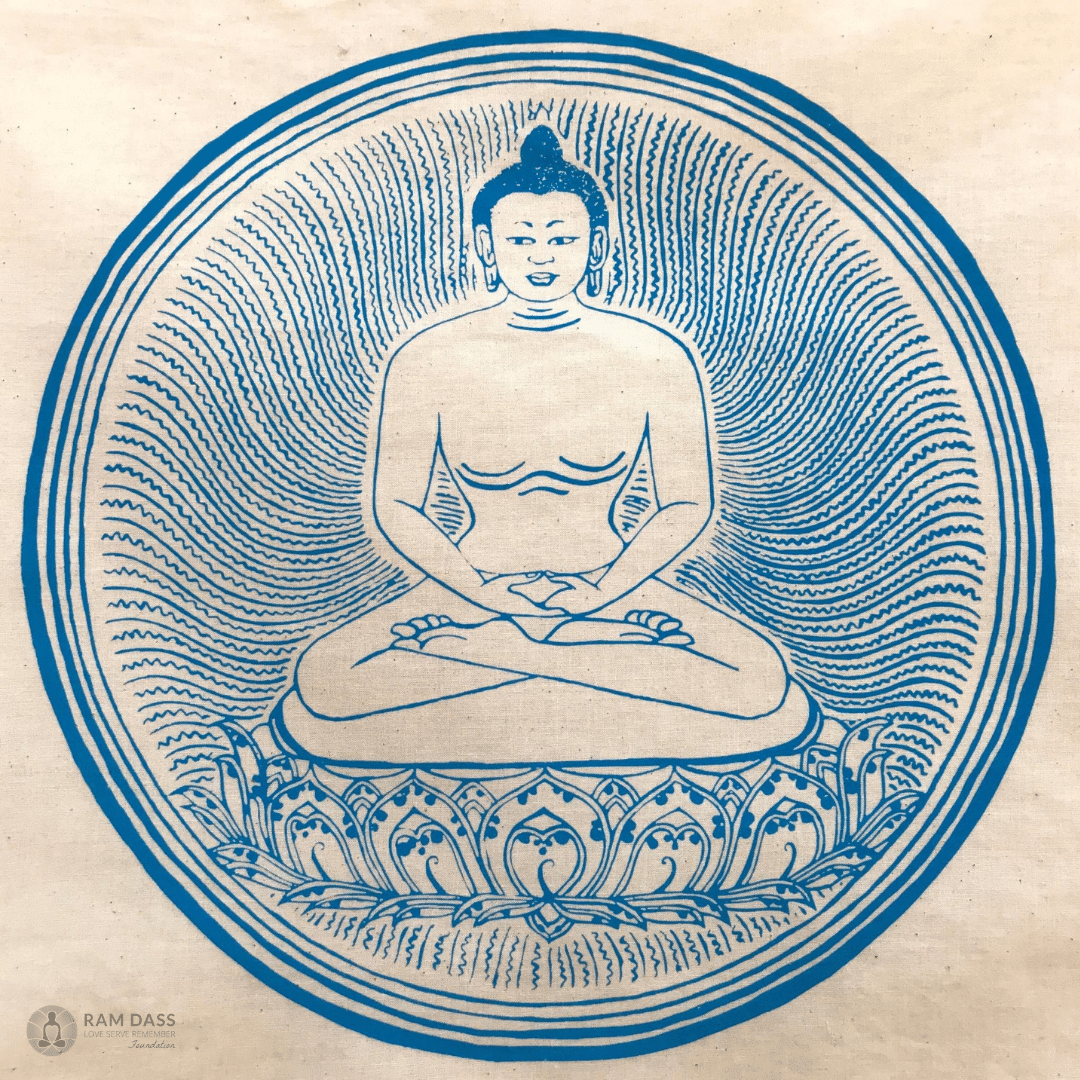 Blue Buddha Prayer Flag