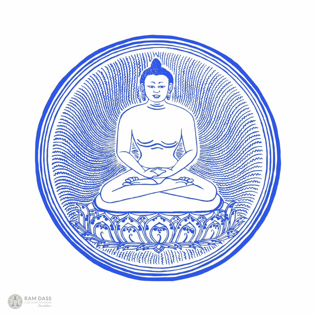 Blue Buddha Prayer Flag