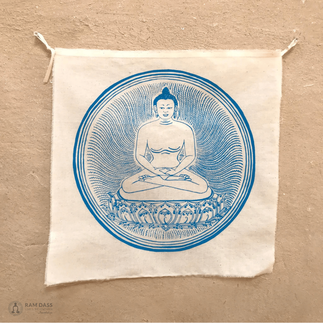 Blue Buddha Prayer Flag