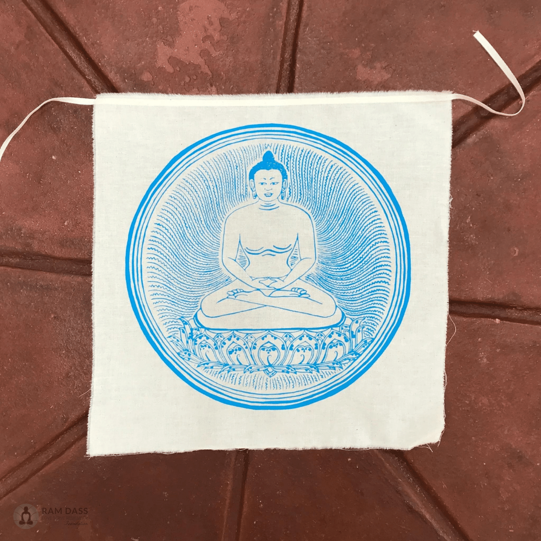 Blue Buddha Prayer Flag