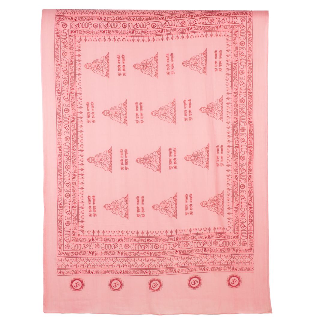 ॐ Buddha Cotton Prayer Shawl Carnation Pink