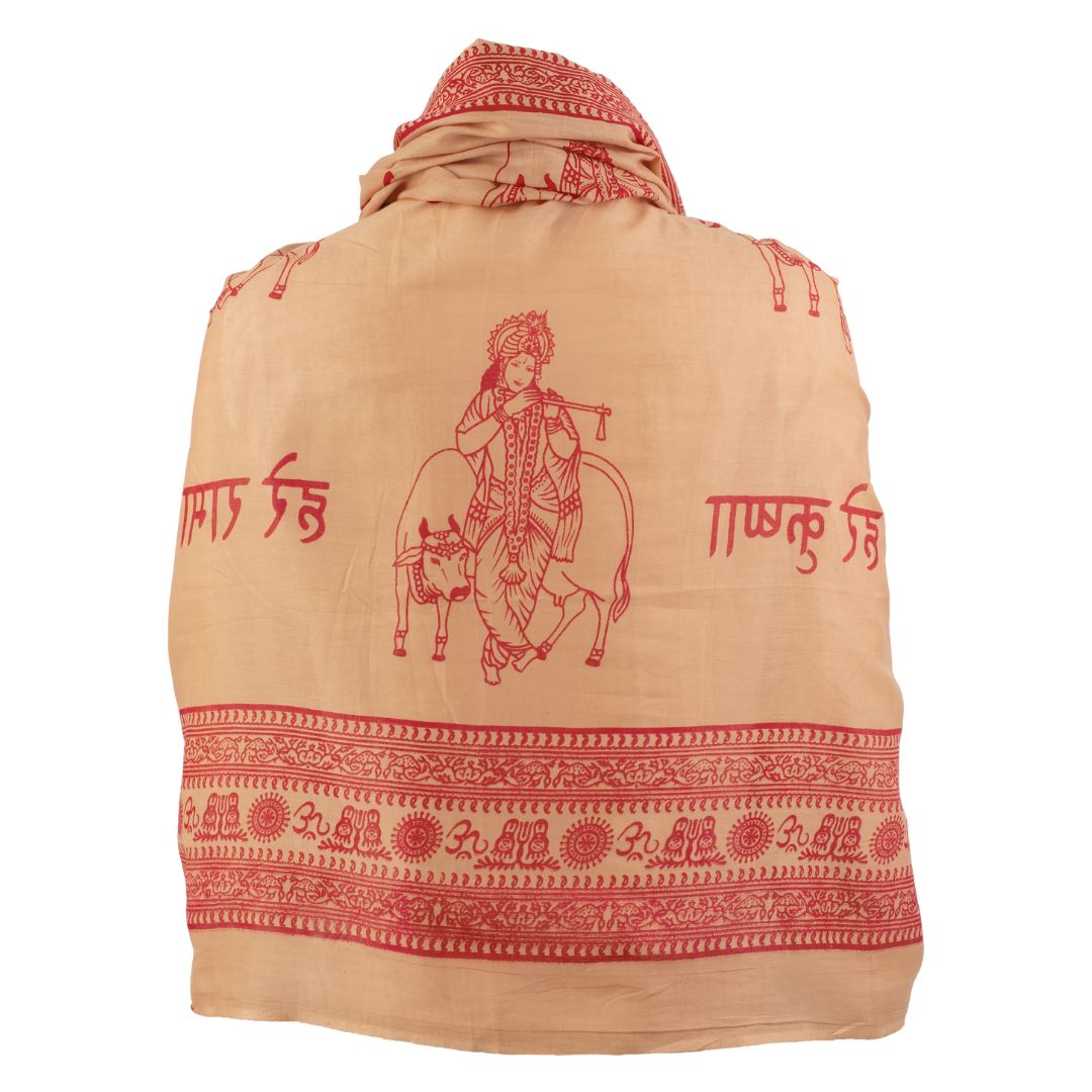 ॐ Krishna Cotton Prayer Shawl