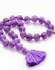 Amethyst Gemstone Mala (27 Beads + 1 Bindu)