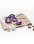 Amethyst Gemstone Mala (27 Beads + 1 Bindu) with Bag