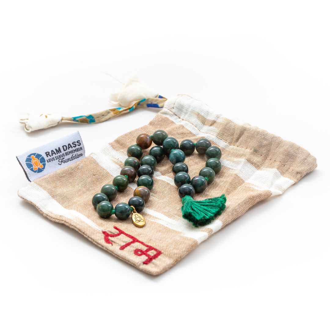 Bloodstone Mala (27 Beads + 1 Bindu)  with Bag