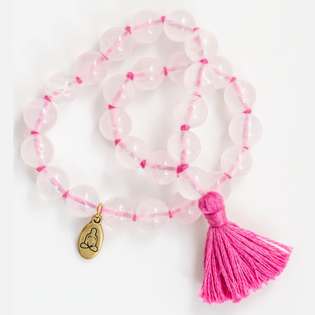 Rose Quartz Gemstone Mala (27 Beads + 1 Bindu)