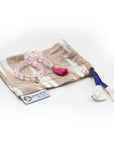 Rose Quartz Gemstone Mala (27 Beads + 1 Bindu) with Bag