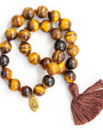 Tiger Eye Gemstone Mala (27 Beads + 1 Bindu)