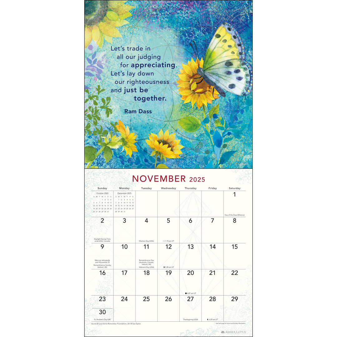 Be Here Now 2025 Wall Calendar