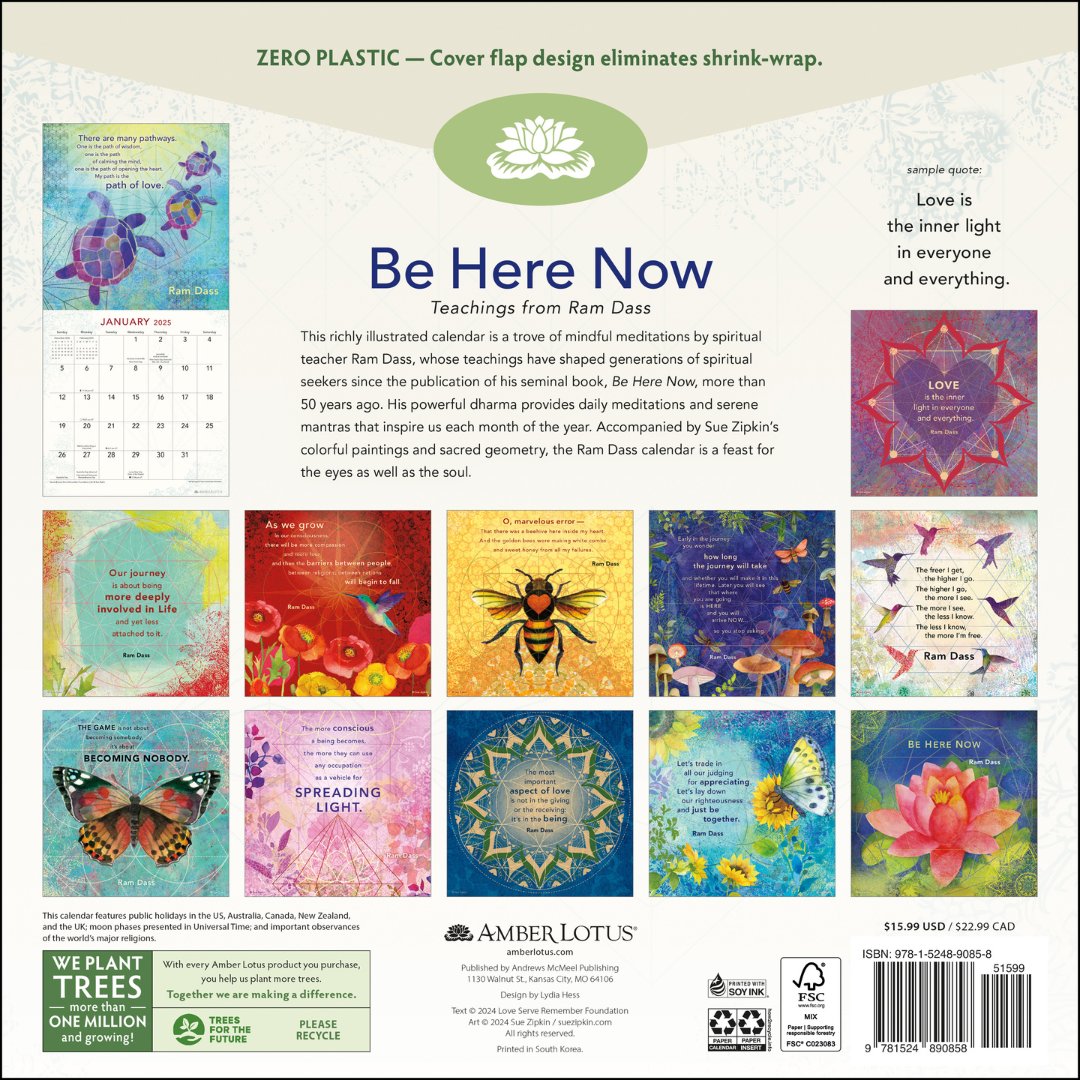 Be Here Now 2025 Wall Calendar