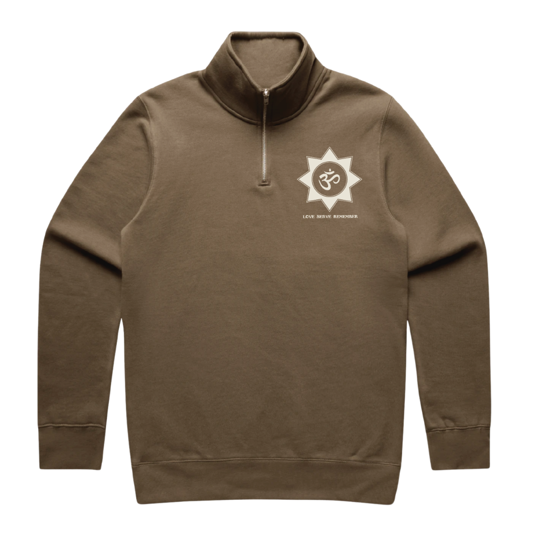 Love Serve Remember Om Star Half Zip Crew