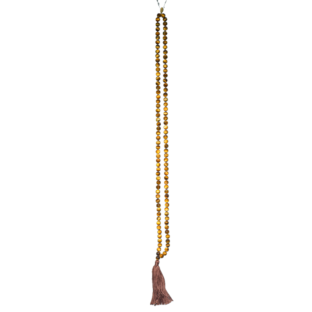 Tiger Eye Gemstone Mala (108 beads + 1 bindu)
