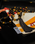 Tiger Eye, Black Lava Stone and Golden Sheen Obsidian Gemstone Mala (108 beads + 1 bindu)