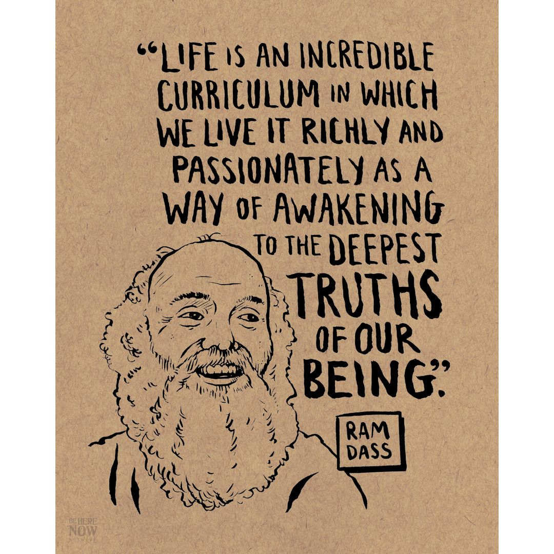 Be Here Now Network Portrait Poster Ram Dass