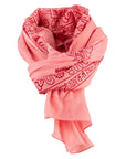 ॐ Buddha Cotton Prayer Shawl Carnation Pink