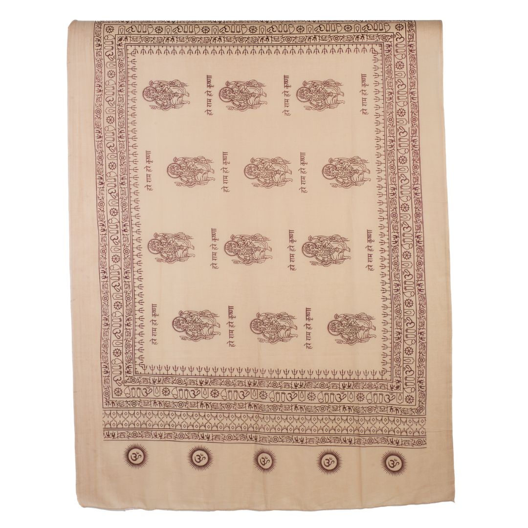 ॐ Buddha Cotton Prayer Shawl Latte