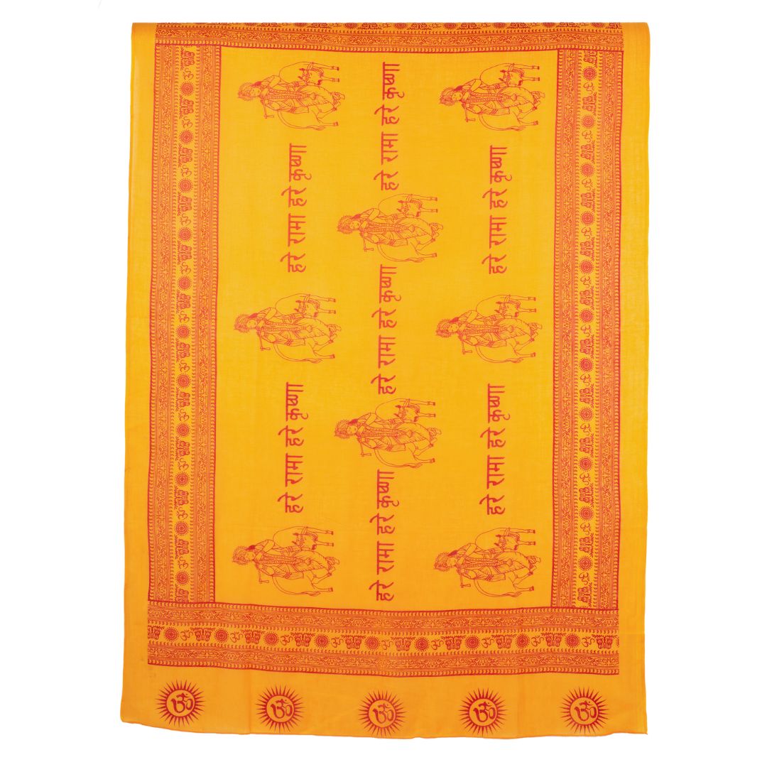 ॐ Buddha Cotton Prayer Shawl Saffron