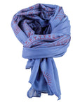 ॐ Buddha Cotton Prayer Shawl Cobalt Blue