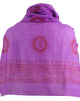 ॐ Buddha Cotton Prayer Shawl Lilac