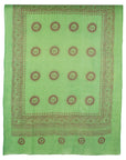 ॐ Buddha Cotton Prayer Shawl Grass Green
