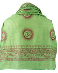 ॐ Buddha Cotton Prayer Shawl Grass Green