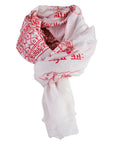 ॐ Buddha Cotton Prayer Shawl Snow