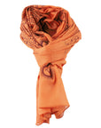 ॐ Buddha Cotton Prayer Shawl Burnt Orange