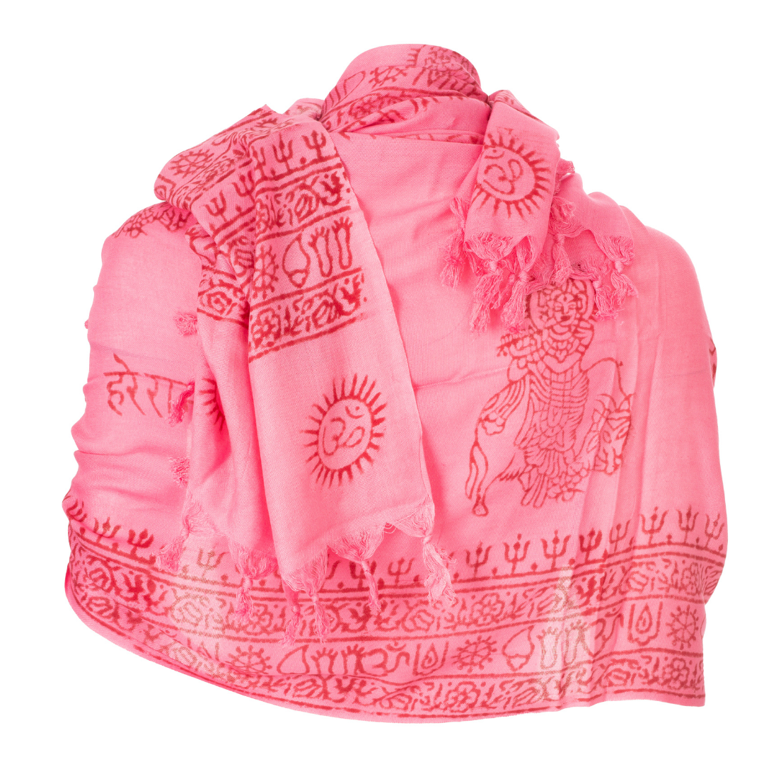 ॐ Shiva Prayer Shawl - Light Pink