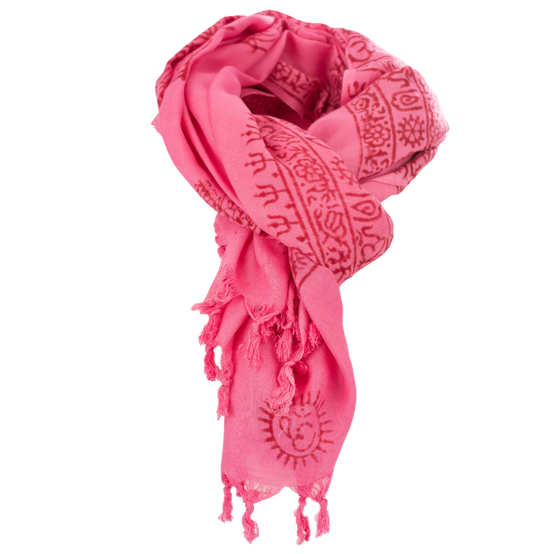ॐ Shiva Prayer Shawl - Light Pink