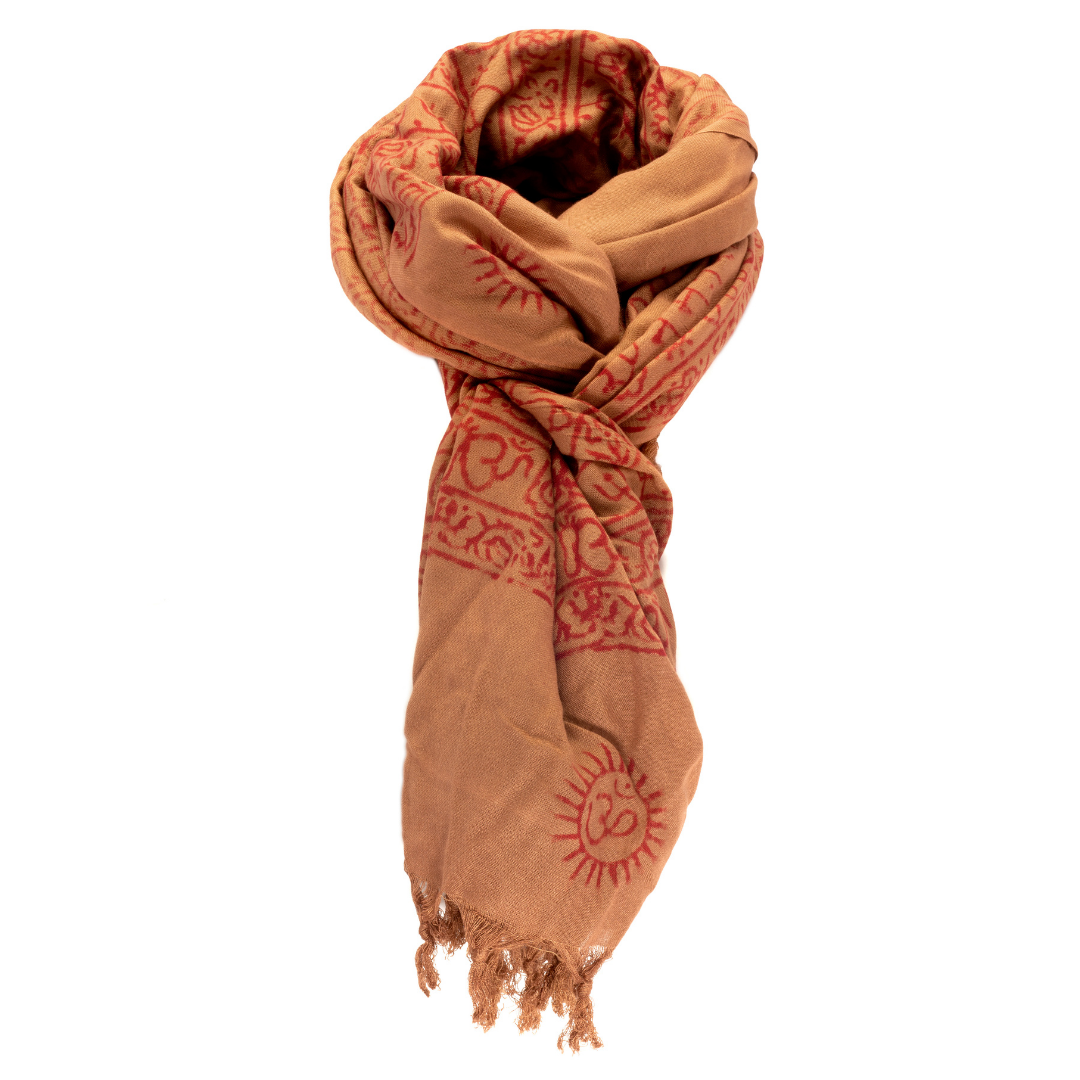 ॐ Shiva Prayer Shawl -  Burnt Orange