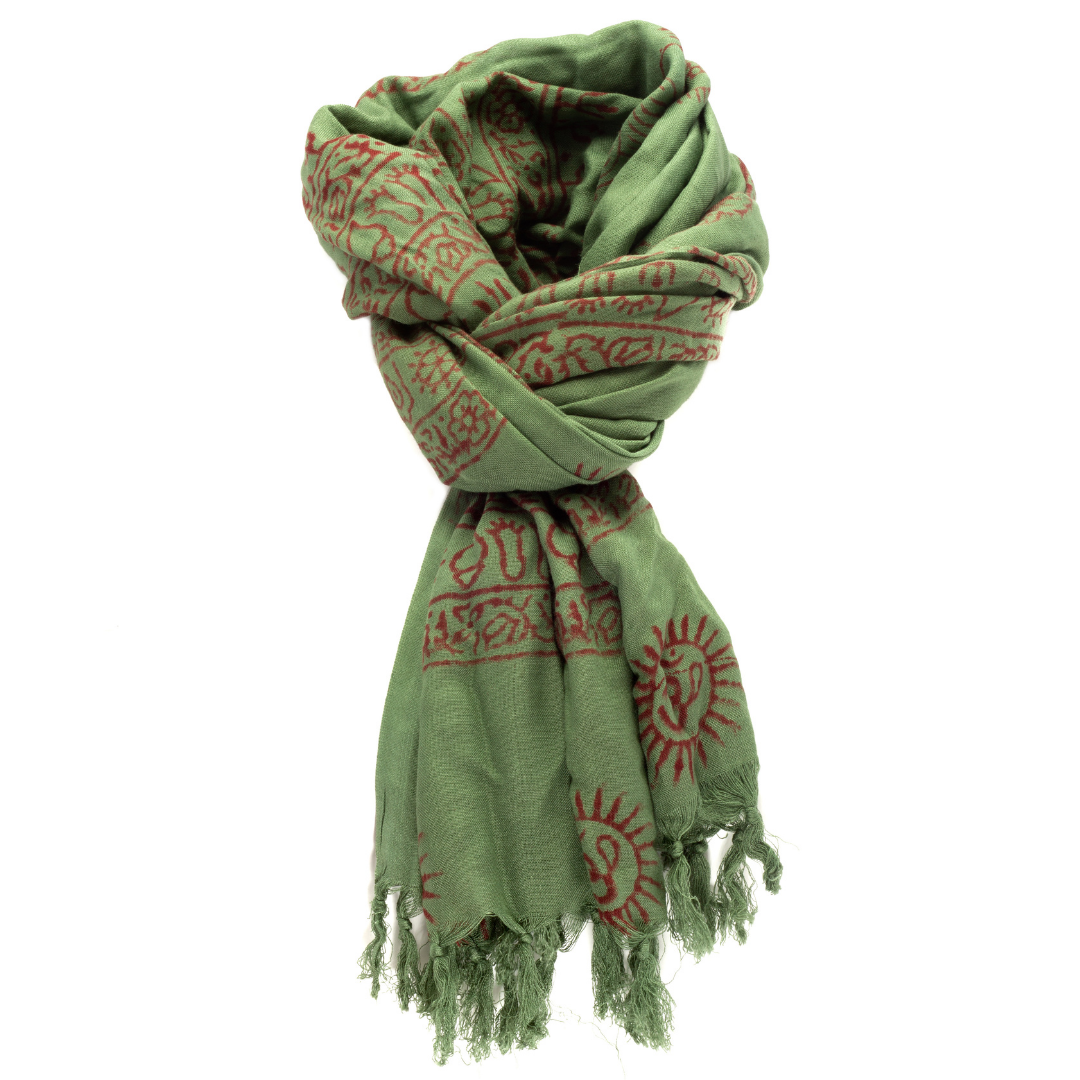 ॐ Shiva Prayer Shawl - Grass Green