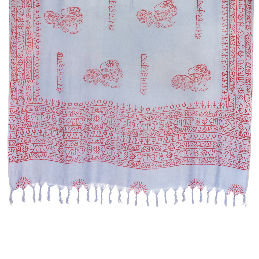 ॐ Shiva Prayer Shawl - Hydrangea Blue