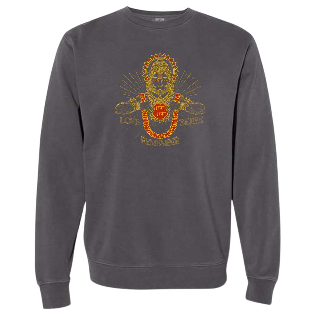 Hanuman Love Serve Remember Crew Sweatshirt (Unisex)