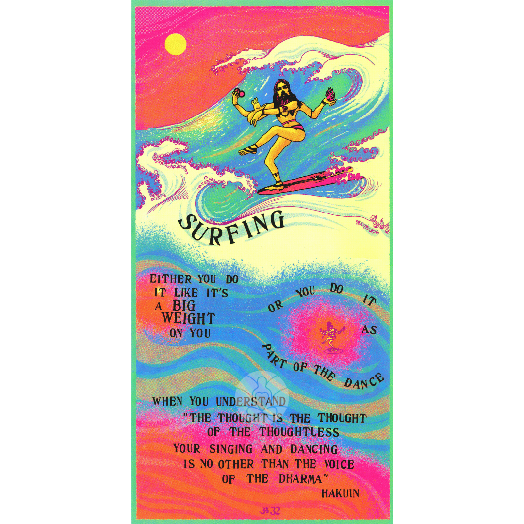 Be Here Now 50th Anniversary Surfing Poster