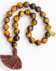 Tiger Eye Gemstone Mala (27 Beads + 1 Bindu)